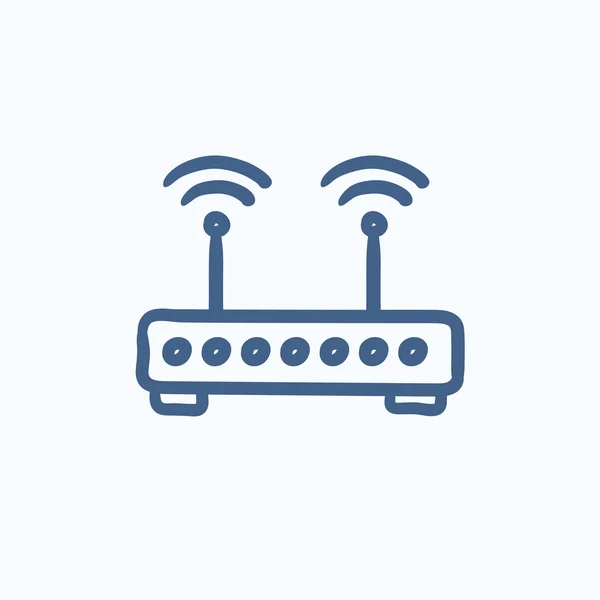 Ícone de esboço roteador sem fio . —  Vetores de Stock