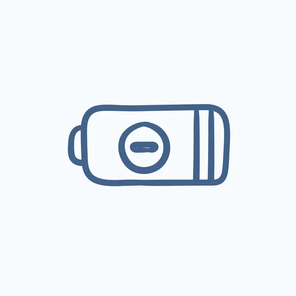 Icona dello schizzo batteria a basso consumo . — Vettoriale Stock