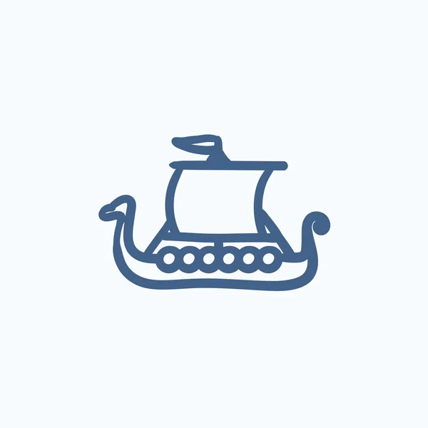Icono de boceto de barco viejo . — Vector de stock