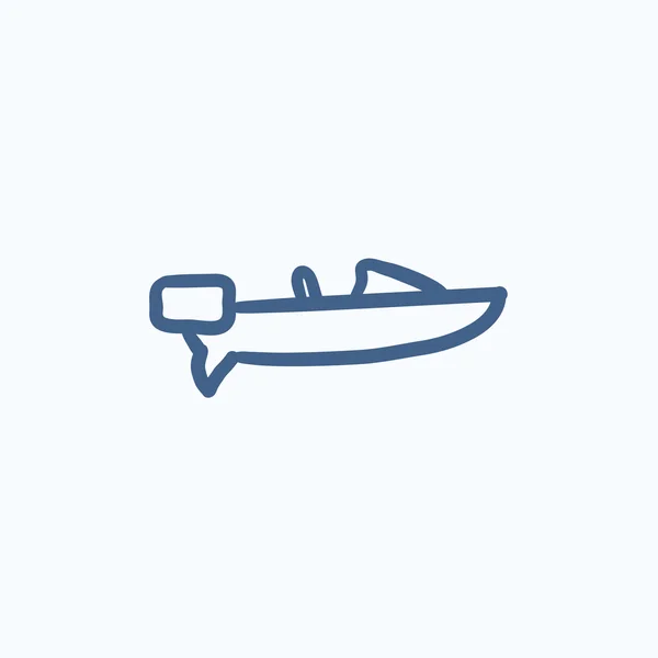 Motorbåt skiss ikon. — Stock vektor