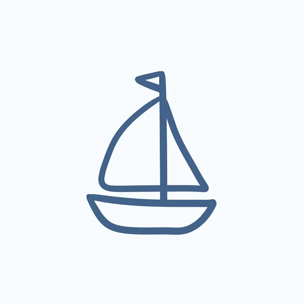 Icona schizzo barca a vela . — Vettoriale Stock