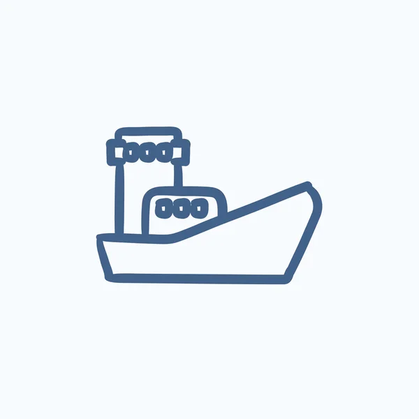 Cargo container ship sketch icon. — Stock Vector