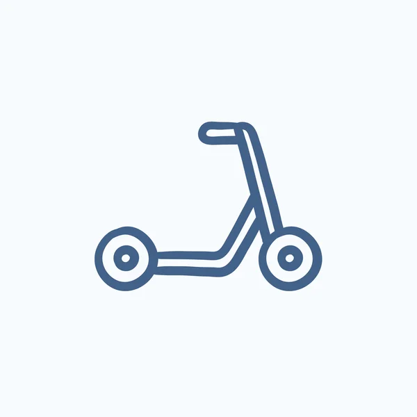 Kick scooter schets pictogram. — Stockvector