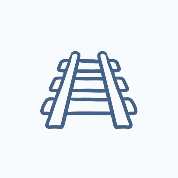 Icona dello schizzo ferroviario . — Vettoriale Stock