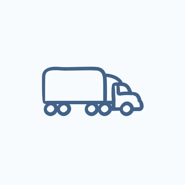 Levering vrachtwagen schets pictogram. — Stockvector