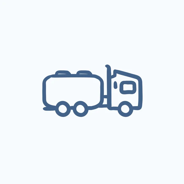Vrachtwagen vloeibare lading schets pictogram. — Stockvector