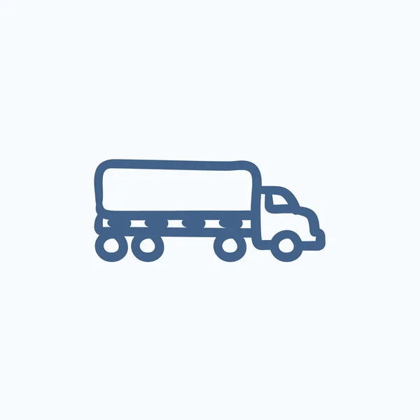 Levering vrachtwagen schets pictogram. — Stockvector