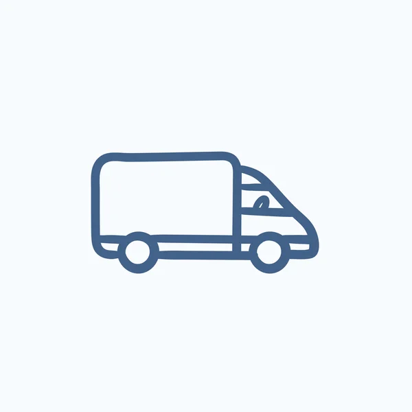 Consegna camion schizzo icona . — Vettoriale Stock