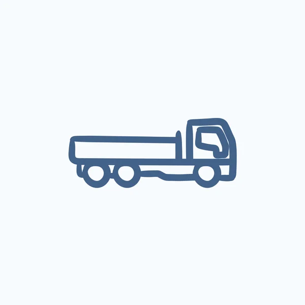 Damperli kamyon kroki simgesi. — Stok Vektör