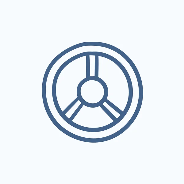 Steering wheel sketch icon. — Stock Vector