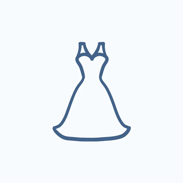 Vestido de novia icono de boceto . — Archivo Imágenes Vectoriales