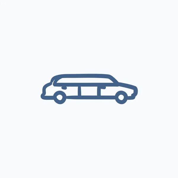 Wedding limousine sketch icon. — Stock Vector