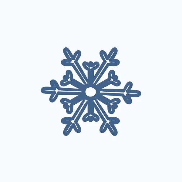 雪の結晶のスケッチのアイコン. — ストックベクタ