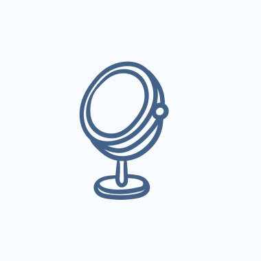 Yuvarlak makyaj aynası kroki simgesi.