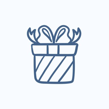 Hediye kutusu kroki simgesi.
