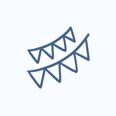 Noel üçgen bayrakları simgesi kroki.