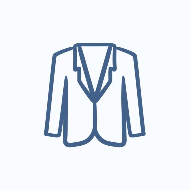 Erkek ceket kroki simgesi.