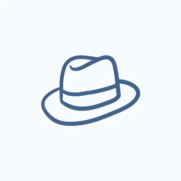 Fedora hut skizze icon. — Stockvektor