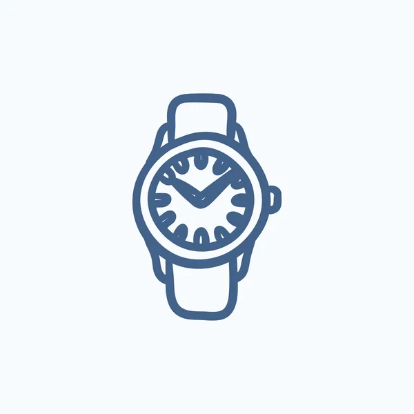 Pols horloge schets pictogram. — Stockvector