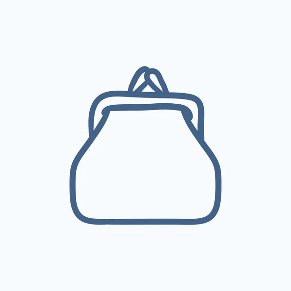 Handväska skiss ikon. — Stock vektor