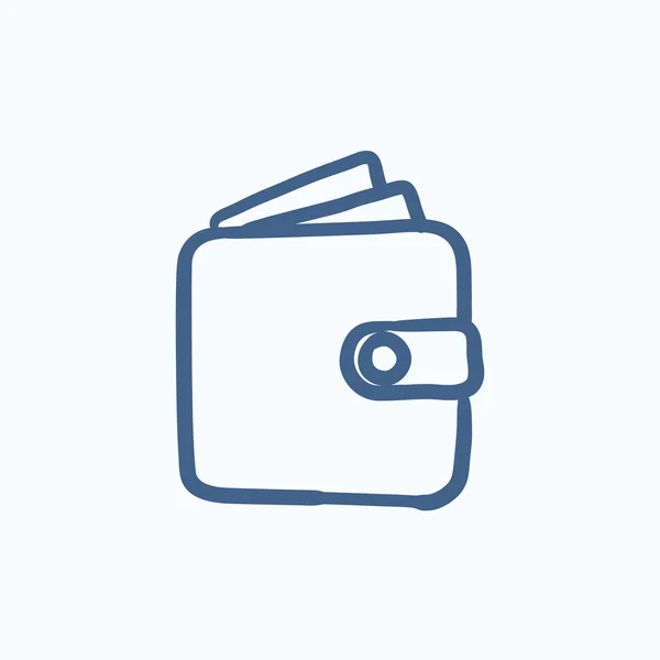 Wallet sketch icon. — Stock Vector