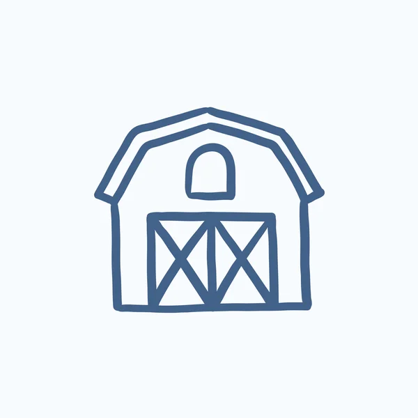 Farm buildings sketch icon. — Stock Vector