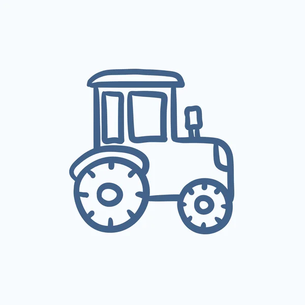 Tracteur croquis icône . — Image vectorielle