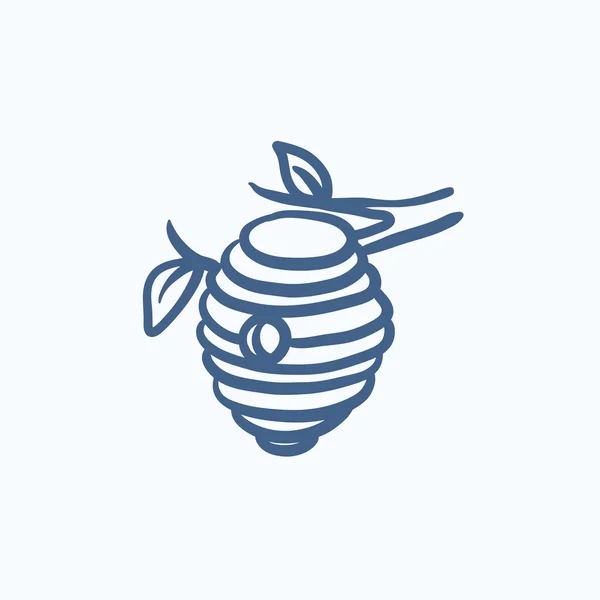 Bee hive sketch icon. — Stock Vector