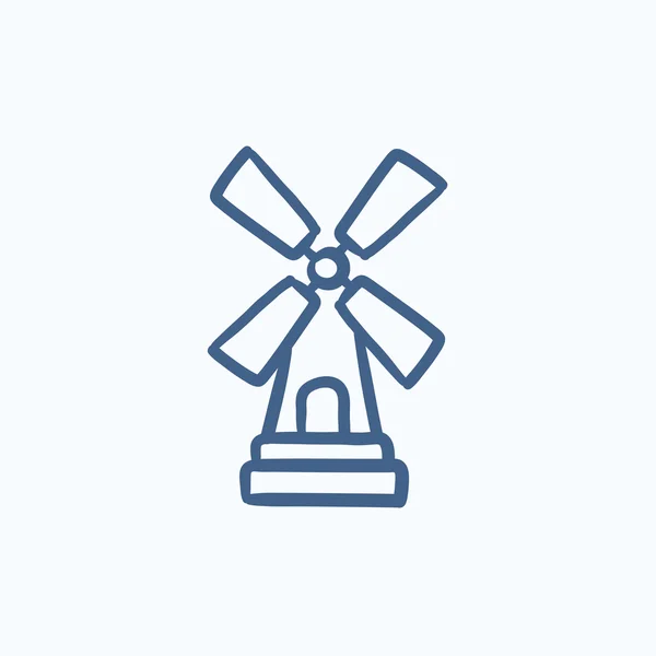 Windmill sketch icon. — Stock Vector