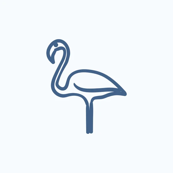 Flamingo kroki simgesi. — Stok Vektör