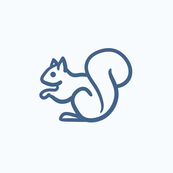 다람쥐 스케치 아이콘. — 스톡 벡터