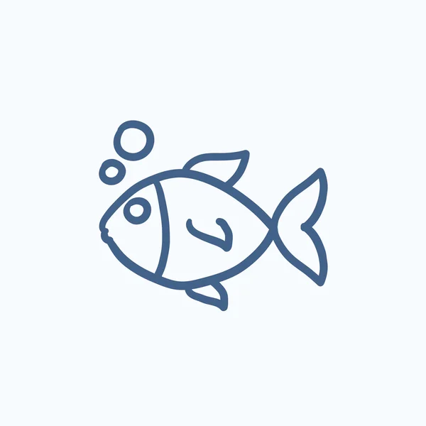 Small fish sketch icon. — Stock Vector