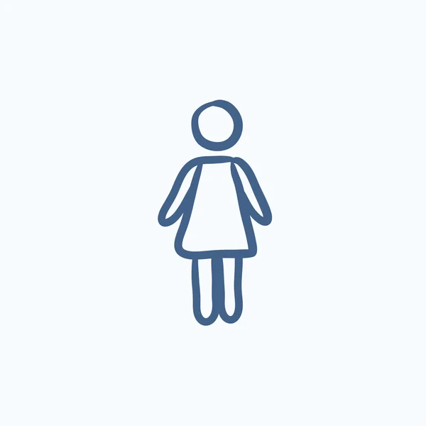 Femme d'affaires croquis icône . — Image vectorielle