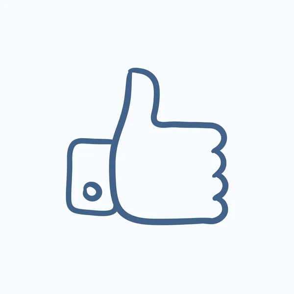 Thumb up sketch icon. — Stock Vector
