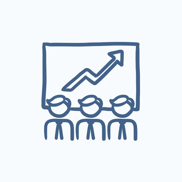 Business growth sketch icon.