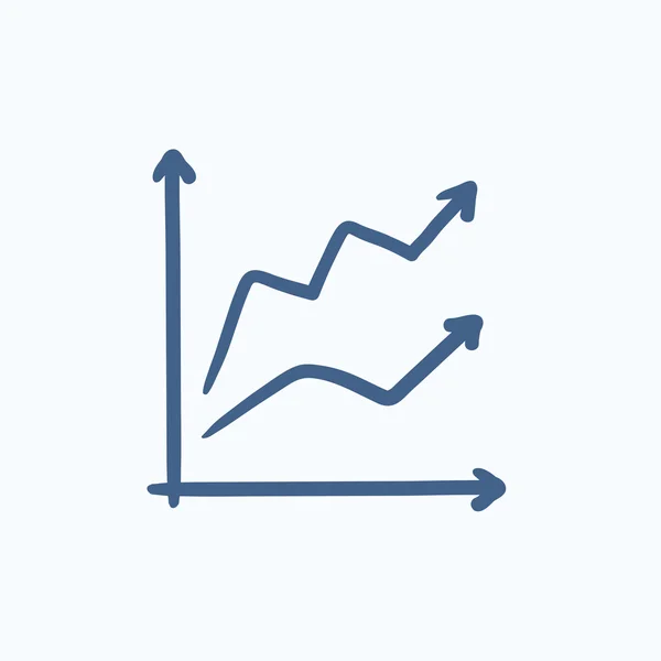 Groei grafiek schets pictogram. — Stockvector
