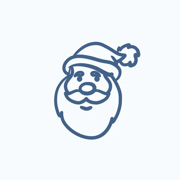 Santa Claus gezicht schets pictogram. — Stockvector