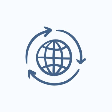 Küre okları kroki simgesiyle.