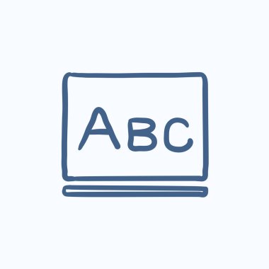 Harf abc blackboard kroki simgesini.