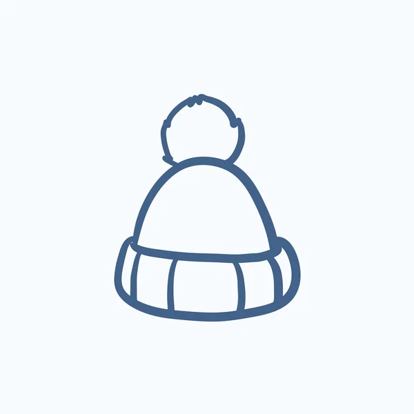 Icono de bosquejo sombrero de punto . — Vector de stock
