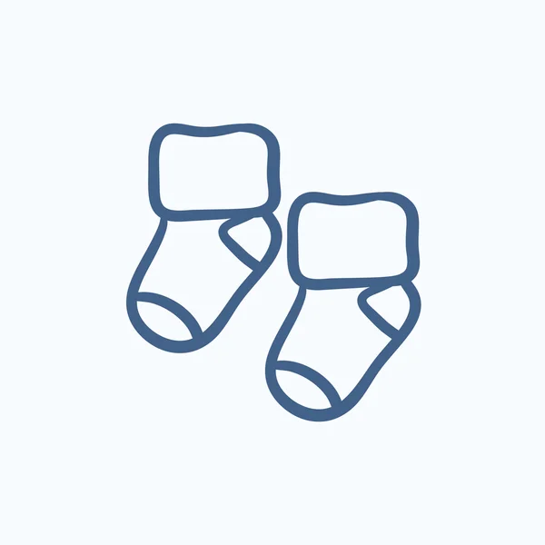 Calcetines bebé boceto icono . — Vector de stock