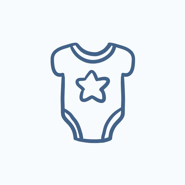 Baby Kurzarm Body Skizze Ikone. — Stockvektor