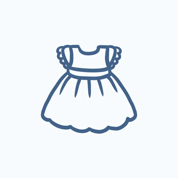 Baby jurk schets pictogram. — Stockvector