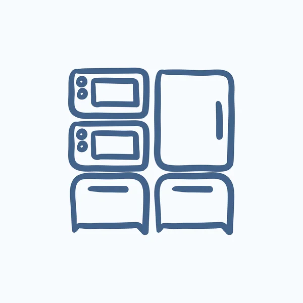 Household appliances sketch icon. — Stock Vector