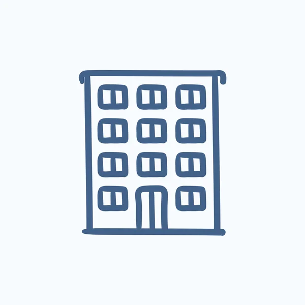 Residential building sketch icon. — Stock Vector