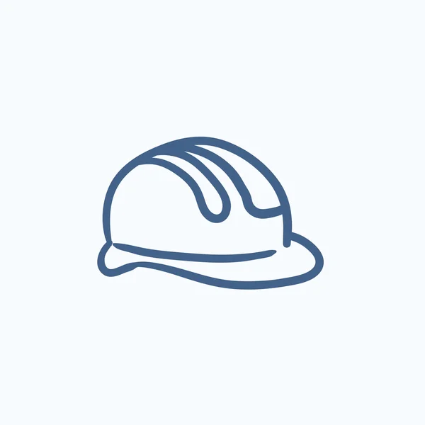 Hard hat schets pictogram. — Stockvector