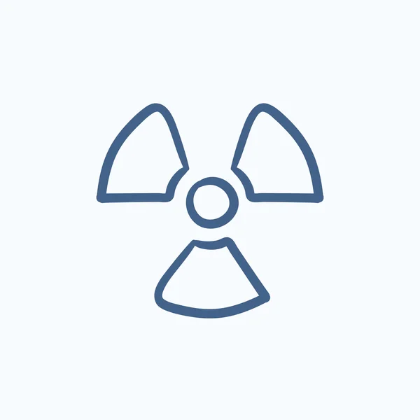 Ioniserende straling teken schets pictogram. — Stockvector