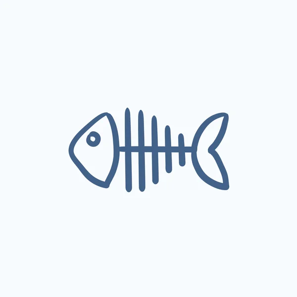 Fish skeleton sketch icon. — Stock Vector