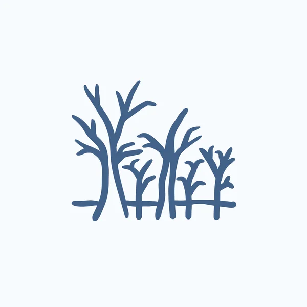 Árbol con las ramas desnudas bosquejo icono . — Archivo Imágenes Vectoriales