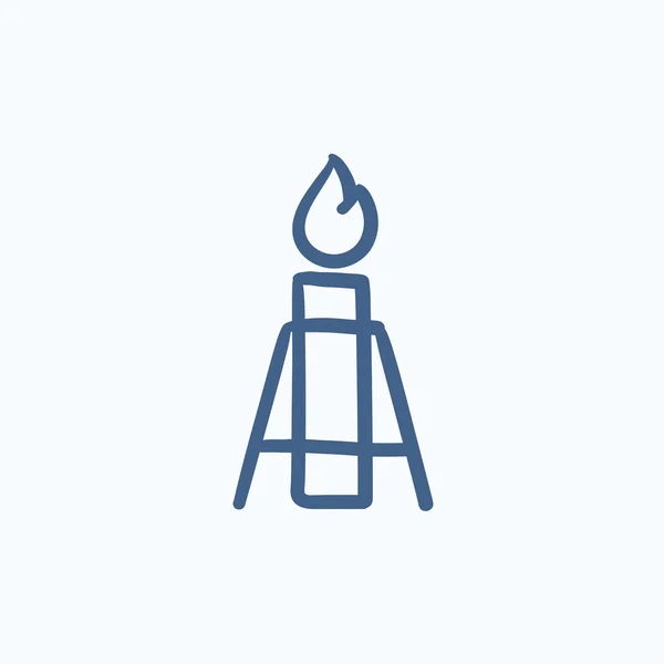 Gas flare schets pictogram. — Stockvector